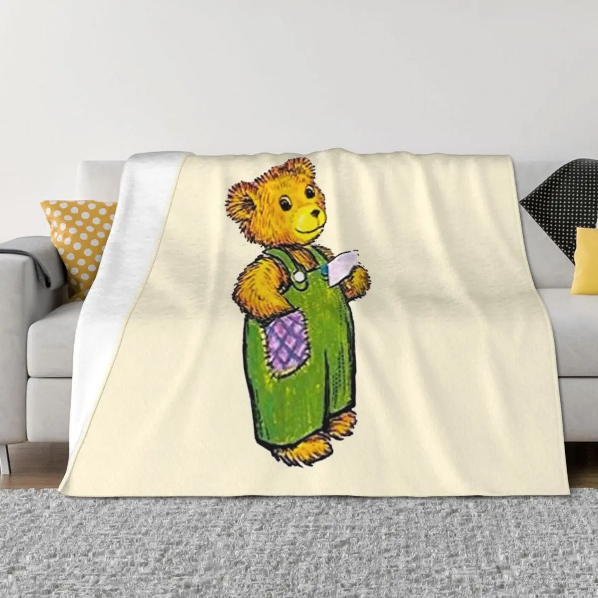 

Corduroy bear Throw Blanket Beach Hair Quilt Comforter Blankets