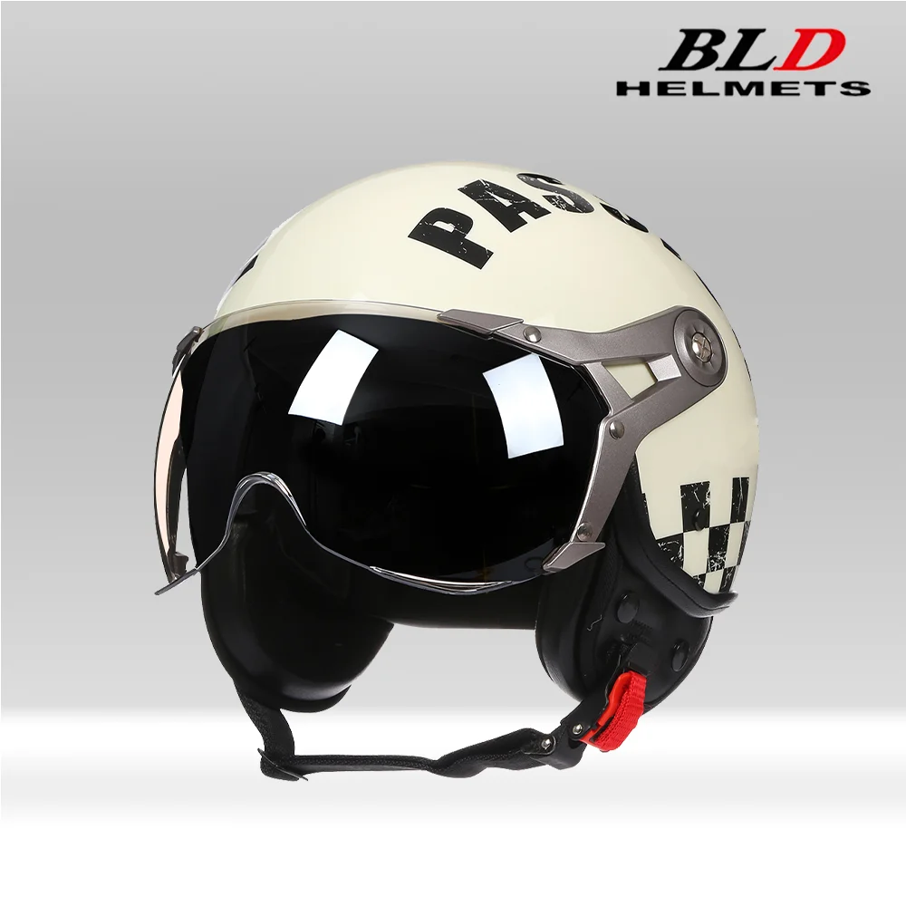 Capacete Profissional Estilo Francês para Moto e Scooter, Capacete Aberto para Motocross, Leve, para Homens e Mulheres