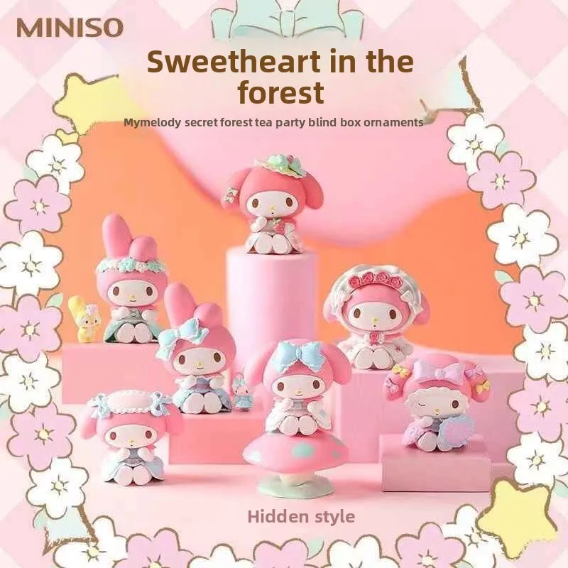 Sanrio family genuine cartoon cute and beautiful Melody Secret Forest Tea Party series blind box ornaments trendy toy figures