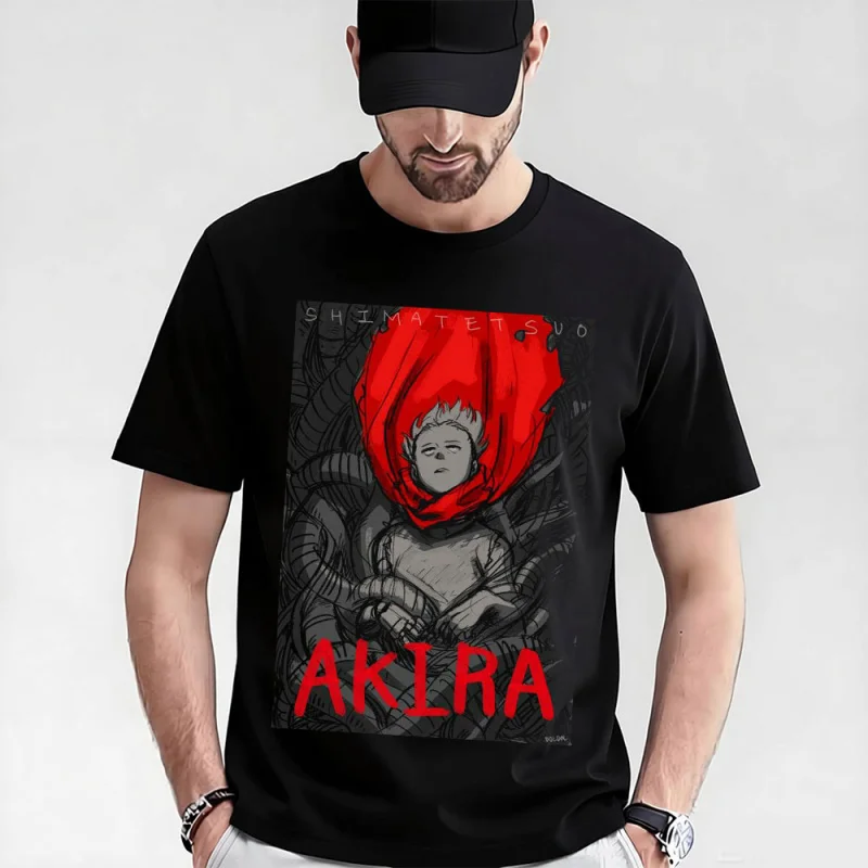 

0325 Otomo Akira Anime T Shirt Cyberpunk Manga City explosion Graphic clothes cyber mecha Neo-Tokyo Streetwear All size tops