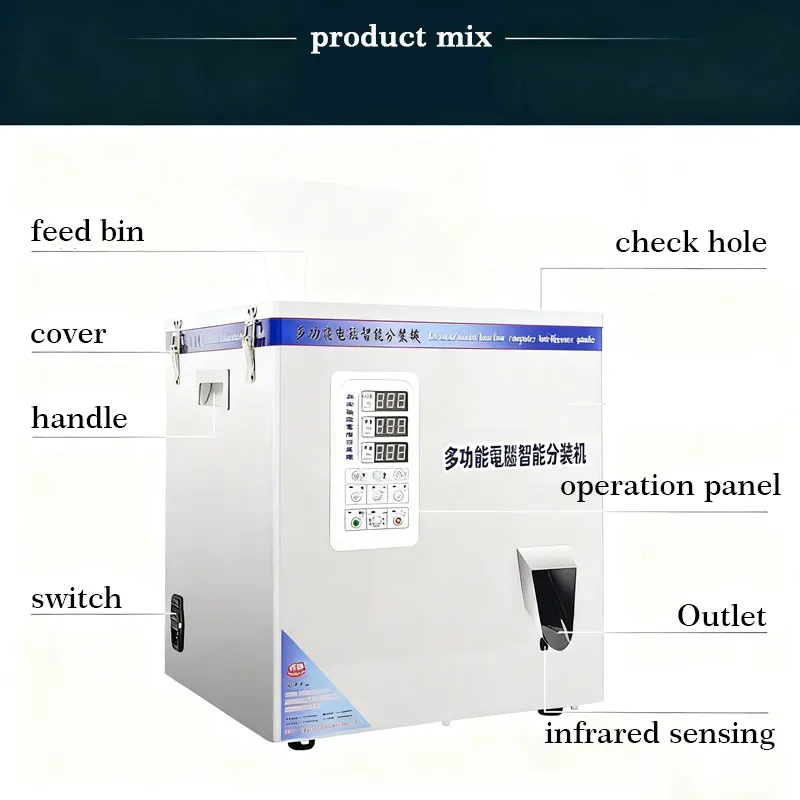 Automatic counting machine, jewelry, screws, hardware components, filling machine, particle counting packaging machine