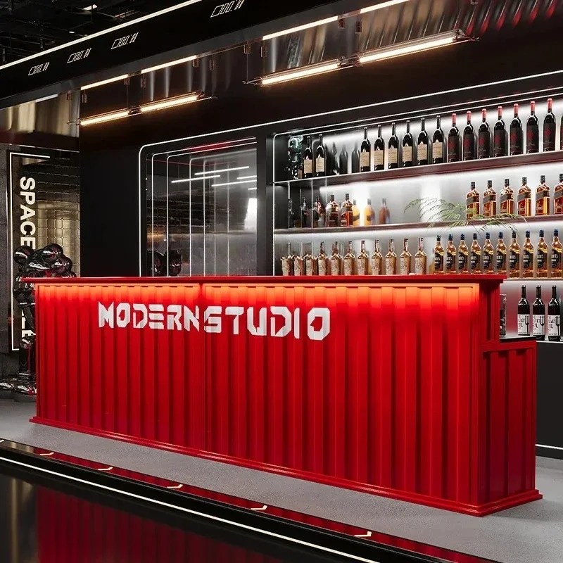 AAIndustrial Style Bar Bar Checkout Page Clear Bar Shop Small Commercial Wrought Iron Front Desk Reception Desk