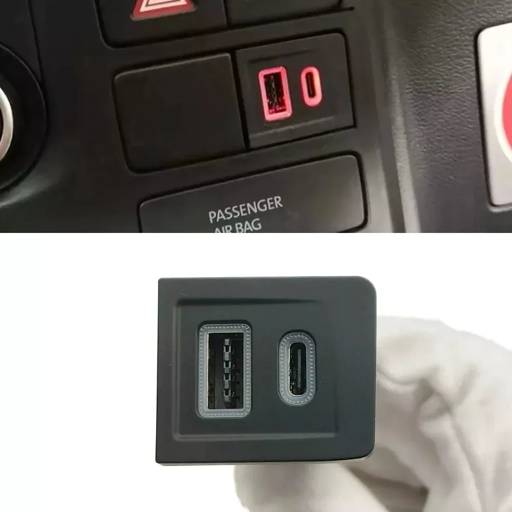 

Car Power Adapter Dual USB PD Type C/QC Auto Charger Outlet 2 Ports Car Charger Adapter Fit For VW Multivan T5 Accessories Part