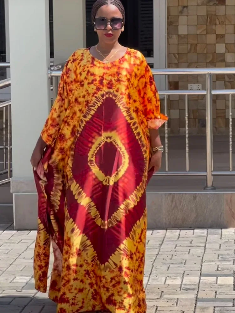 

Женский халат Dashiki Boubou для празднования Рамадана - длинное платье из мягкого хлопка с принтом Анкары для элегантных праздничных моментов