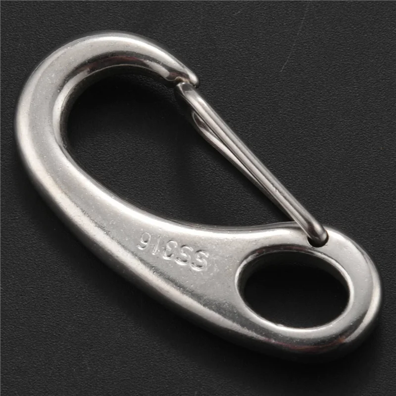 10 Uds. Clips de gancho a presión de resorte con forma de huevo de acero inoxidable marino para barco mosquetón rápido hebilla para exteriores