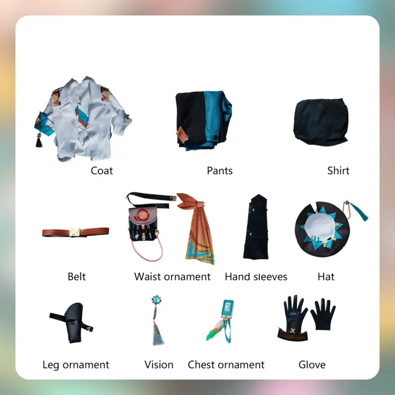 CyGame Ifa تأثيري حلي ناتلان زهرة ريشة عشيرة الطبيب البيطري معطف أبيض عباءة قبعة حذاء شعر مستعار رجل هالوين كرنفال البدلة