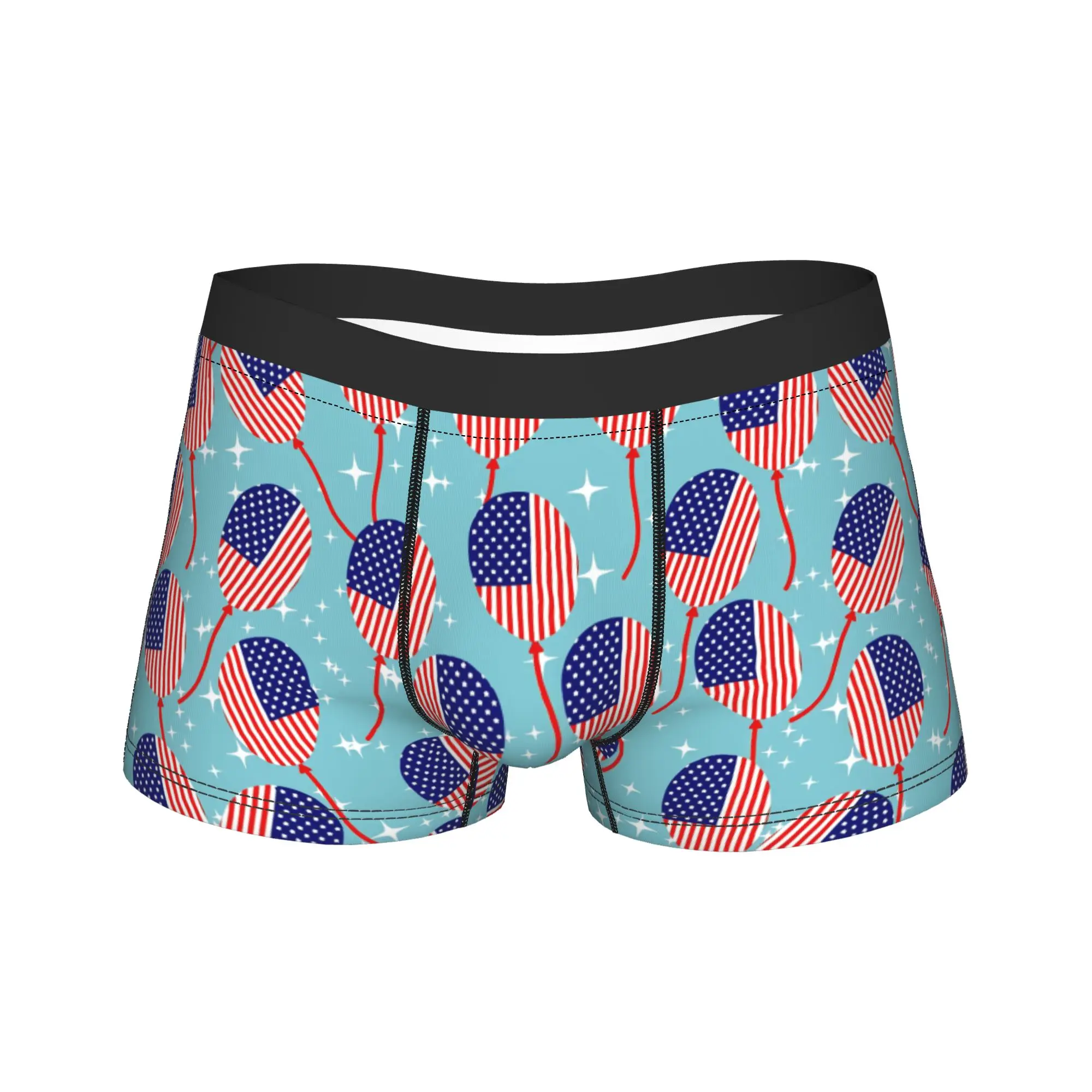American Flag Ball Underwear  Comfortable Panties Pattern Shorts Briefs For Men 3D Pouch Plus Size Boxershorts