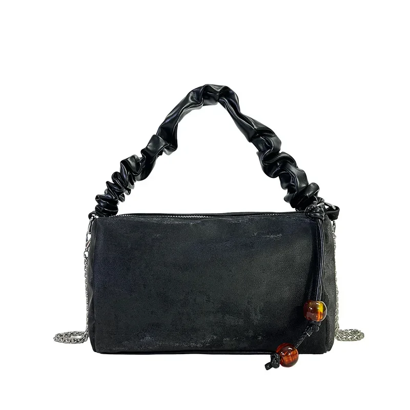 

Personalized Casual Pleated Cloud Bag Versatile Sophisticated Shoulder Messenger Bag Small Fresh Solid Color Pillow Bag