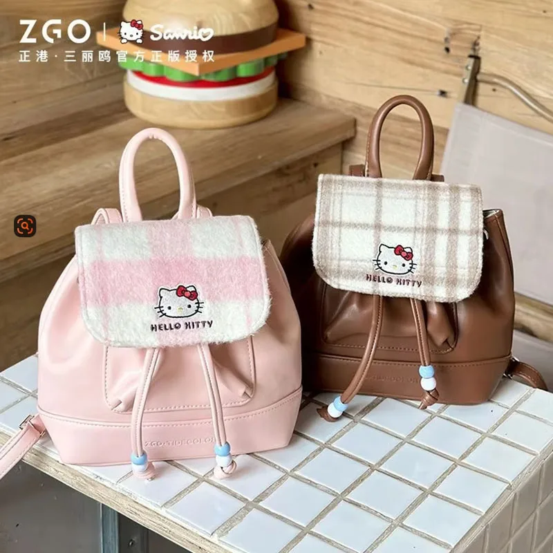 Women's Bag New Sanrio Backpack Women's Fashionable High Quality Retro Girls' Backpack Cartoon Versatile Drawstring Storage