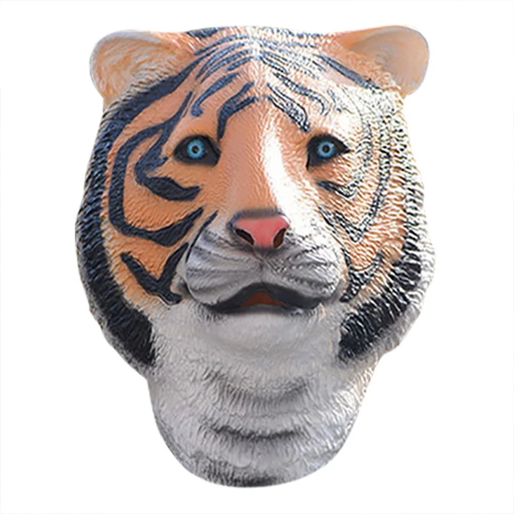 Tiger Headgear Halloween Costumes Headdress Props up Mask for Performance Masquerade Emulsion Vivid Child