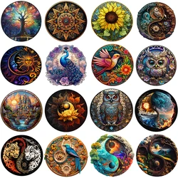 Circular colored wooden puzzle - Irregular shaped wooden puzzle - High difficulty puzzle - Puzzle toys - Exquisite birthday gift