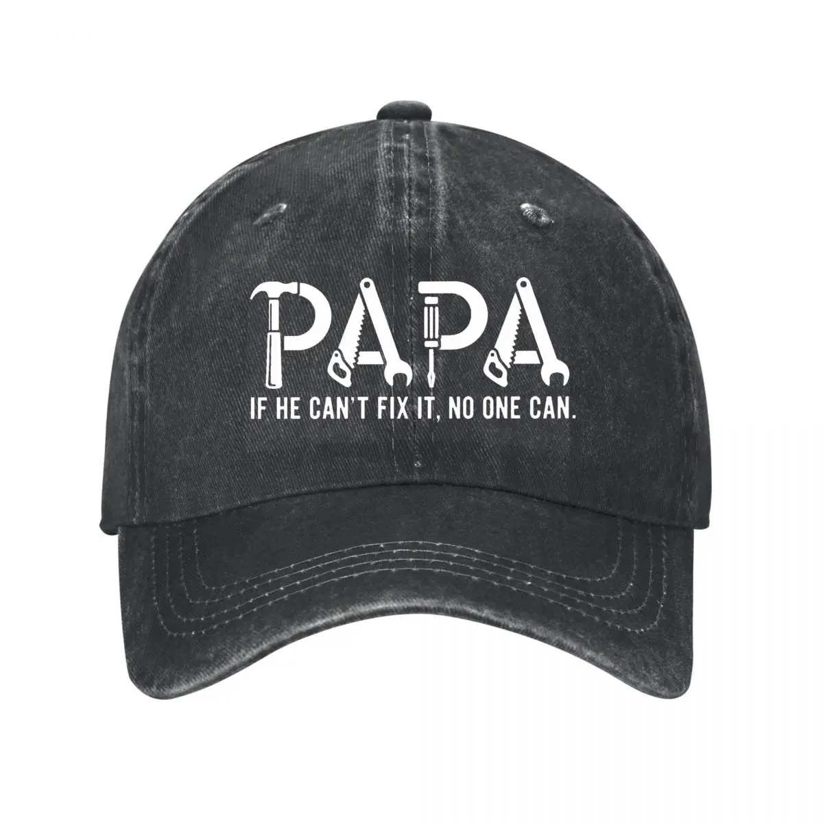 Papa Fix Tool Graphic Fathers Day New Vintage Washed Cotton Baseball Cap Hip Hop Sun Hats