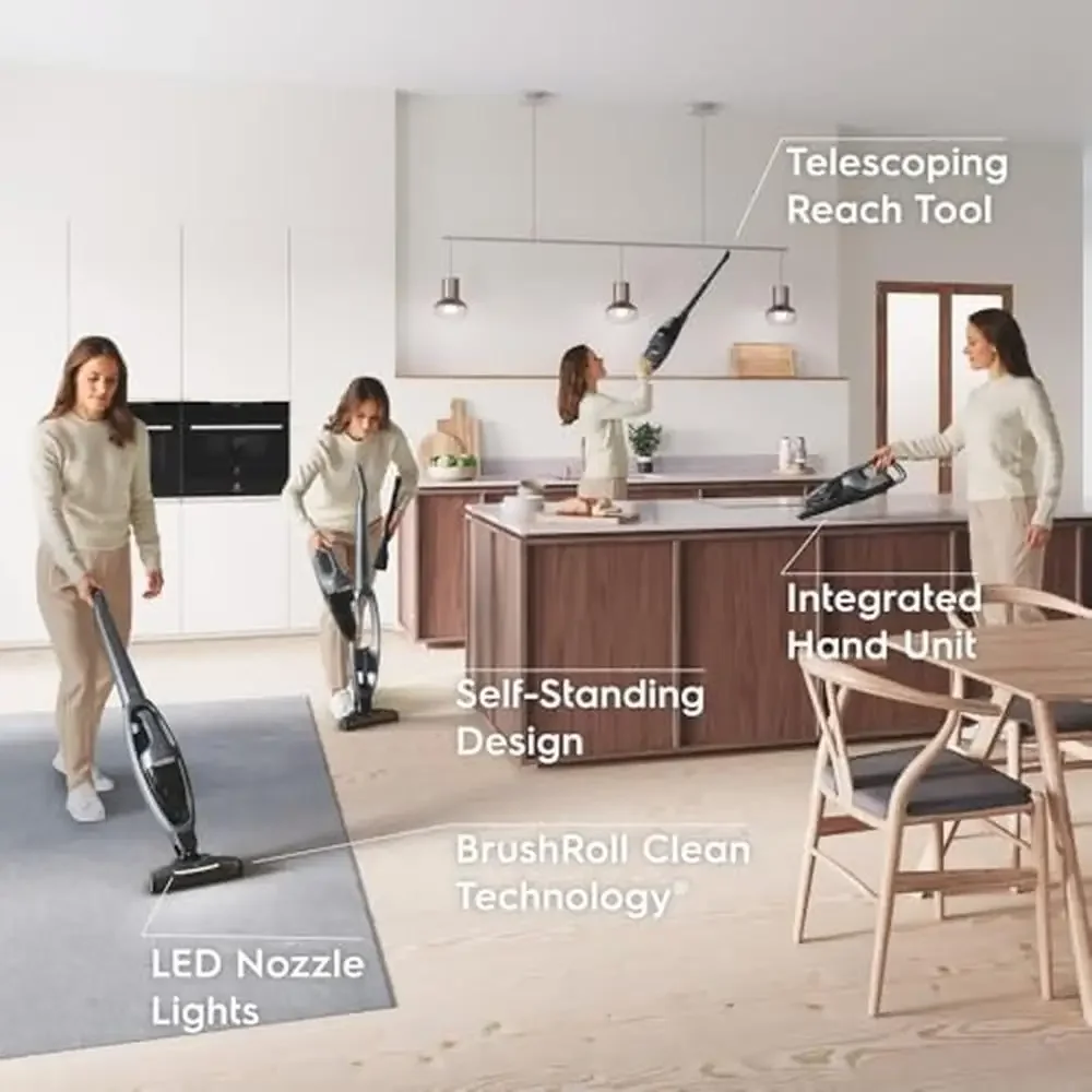 WellQ7 Lightweight Pet Stick Vacuum LED Nozzle Turbo Power PetPro Cordless Cyclone Technology 5-Step Filtration System Motorized