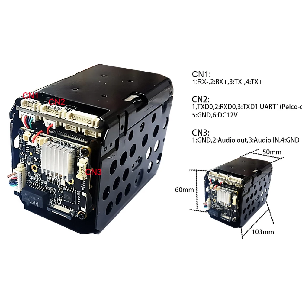 5MP 30X Zoom IP Camera Module 4.3-129 mm Lens SSC30KD IMX335 Support SD Humanoid