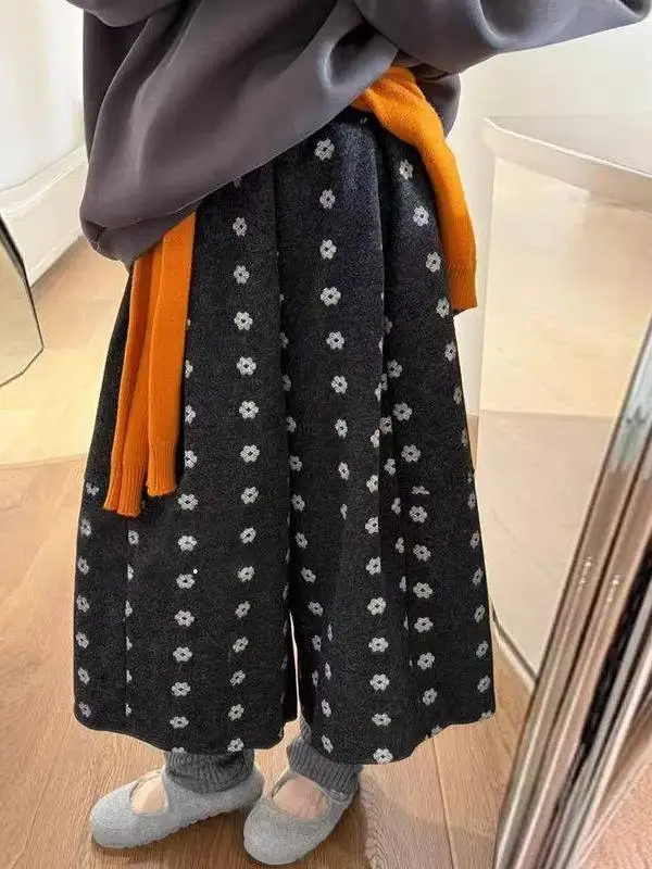 

Ретро-брюки с высокой талией, прямые, с цветочным принтом и в горошек, повседневные, спортивные, черные, маленький размер, широкие брюки для женщин