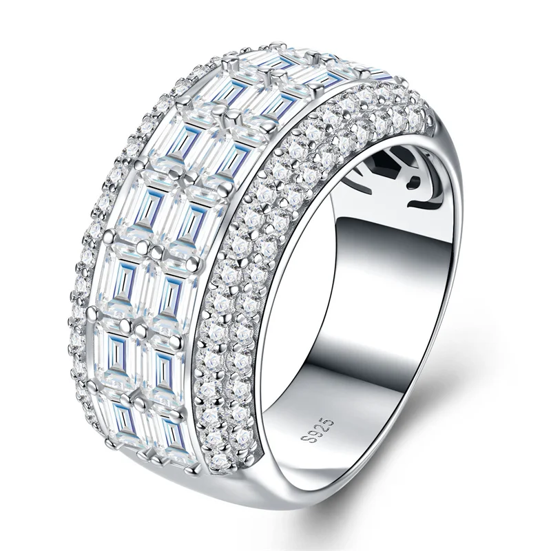 

Серебряное кольцо ZFSILVER из серебра 925 пробы, модный классический дизайн, с муассанитом, прямоугольное, для мужчин и женщин, свадебное украшение R16978