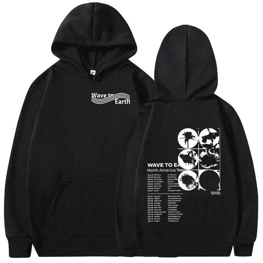 Sudadera con capucha con estampado de álbum de música Vintage Wave To Earth para hombre, moda Harajuku, sudadera de gran tamaño, jersey de Hip Hop Unisex, ropa con capucha