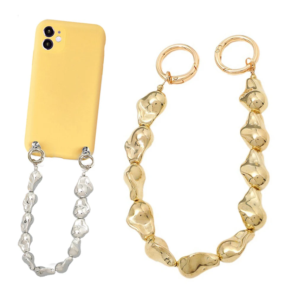 DIY Mobile Phone Case Chain Detachable Handbag Strap Bag Hand Chain Phone Lanyard Imitate Pearl Chain With Spring Ring