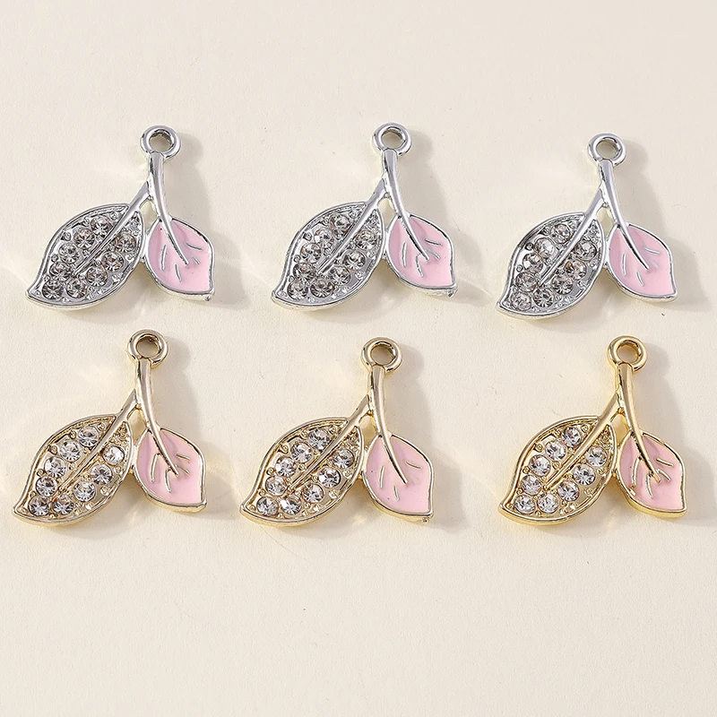 10 Stück Niedliche Kristall-Metall-Schmetterling-Baumblatt-Anhänger für Schmuckherstellung, Anhänger, Halsketten, Ohrringe, Armbänder, DIY-Bastelzubehör – Detail 10