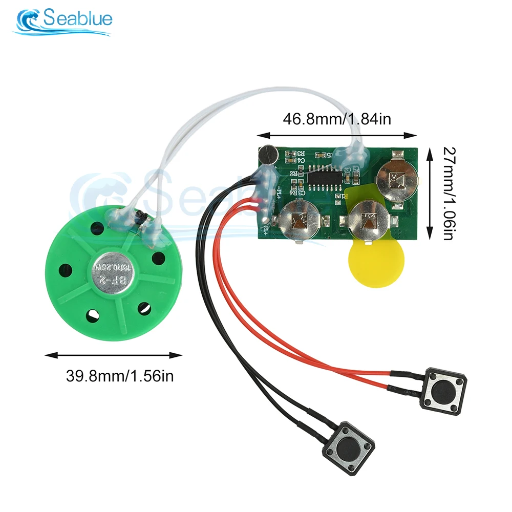 لتقوم بها بنفسك وحدة صوت قابلة للتسجيل 120/240 ثانية رقاقة تسجيل الصوت بنقرة واحدة تسجيل وتشغيل لبطاقات المعايدة اللعب الهدايا