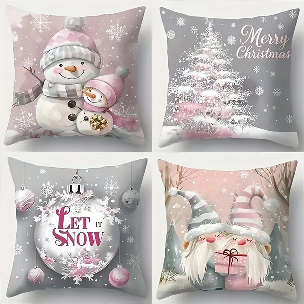 

Christmas decoration pillowcase Christmas dwarf Snowman pillow cover Sofa cushion suite room home decoration New Year gift