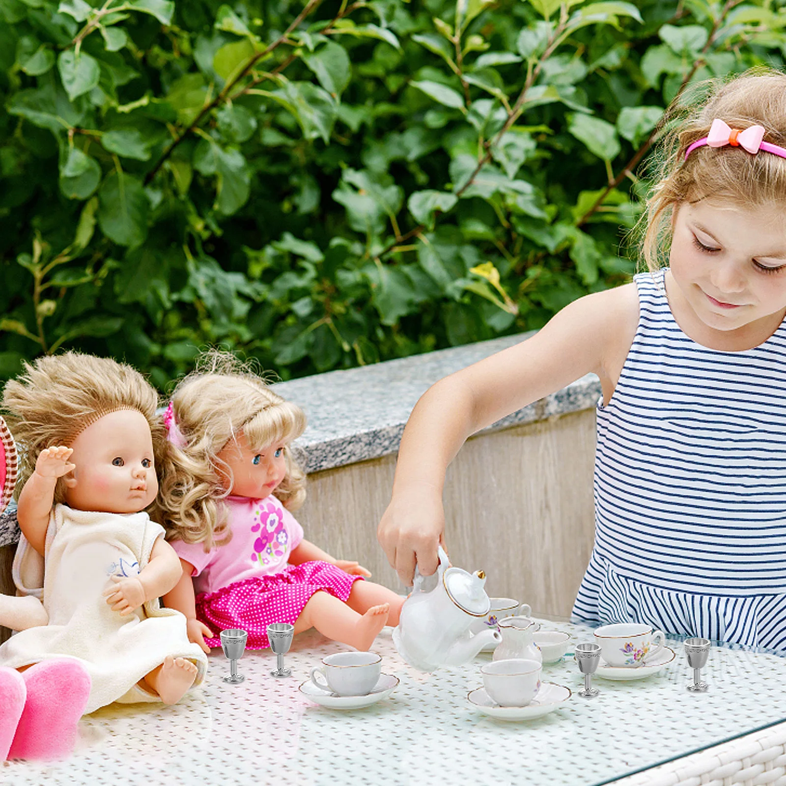 

8pcs Dollhouse Miniature Cups Vintage Mini Wine Glasses For Kitchen Playset Tiny Drinkware Decorations Dollhouse Glassware