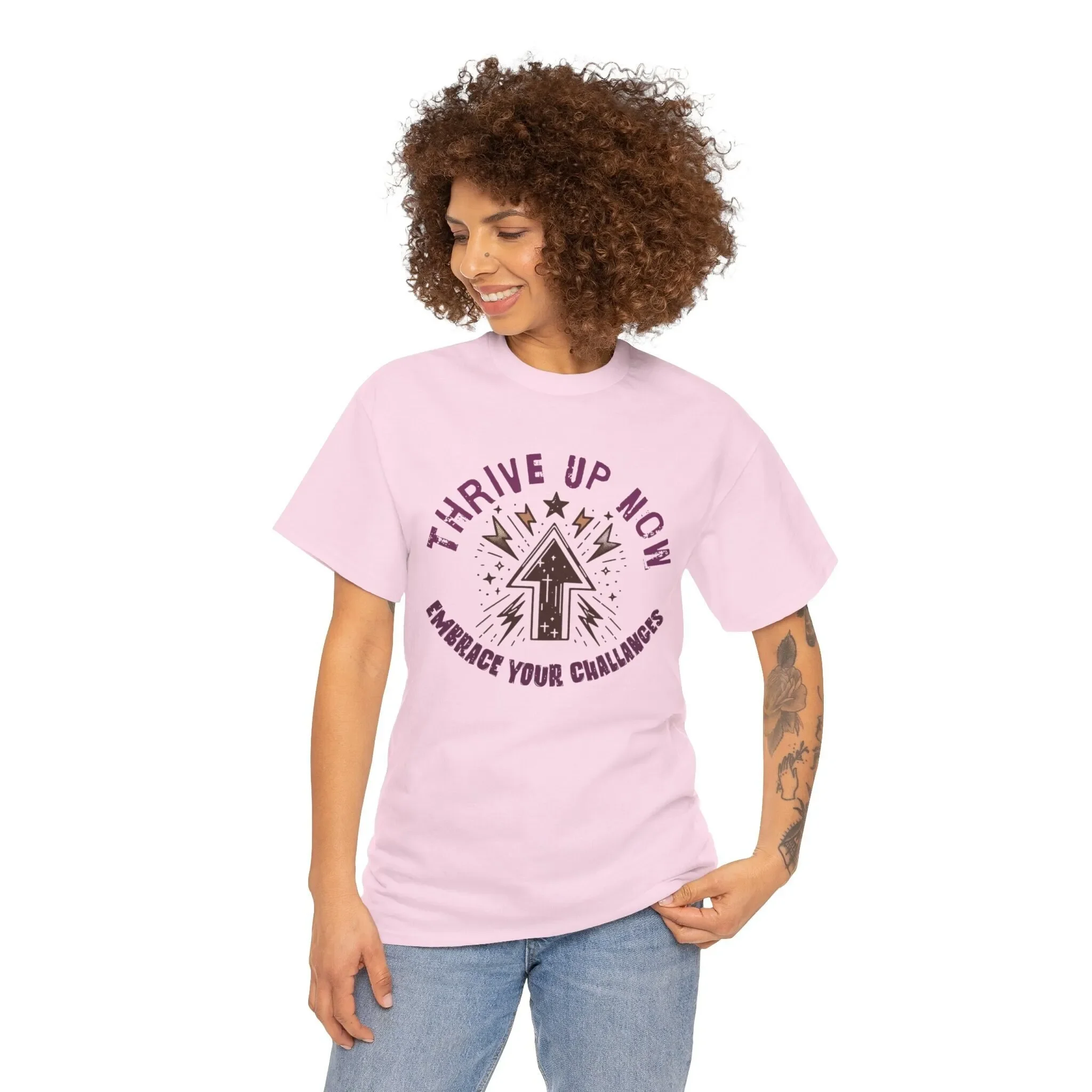 Embrassez vos défis, Thriveupnow, citation positive motivante, pleine conscience, empouvoir, t-shirt Stay