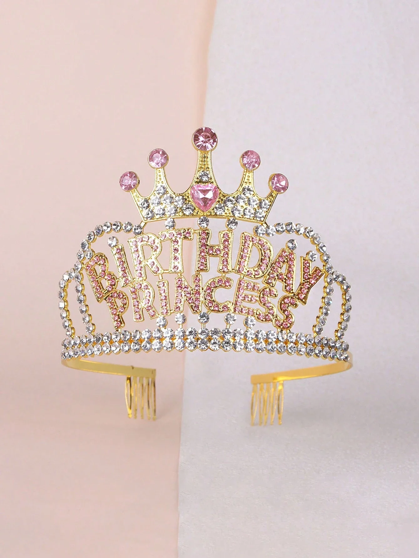

Birthday Princess Letter Crown Headband Rhinestone Crystal Hair Ornament Party Accessory