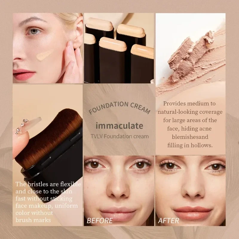 TVLV-palo de maquillaje con base de borrador, 20g, con pincel para iluminar la piel, base líquida, sin marcas, corrector de maquillaje de larga duración