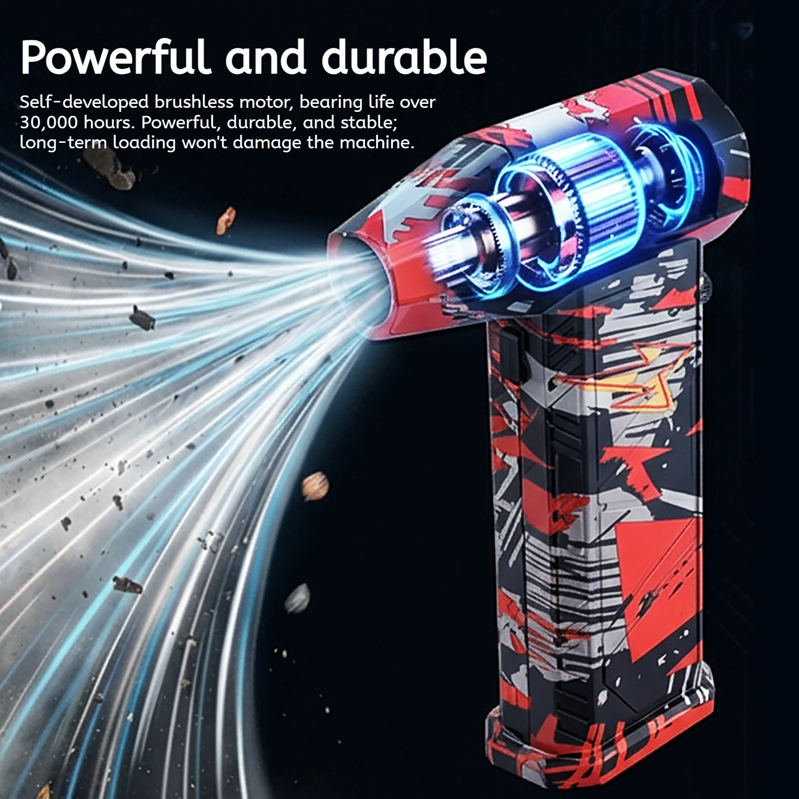 

X9 Высокоскоростной беспроводной турбоструйный вентилятор 300000 об/мин Портативный воздушный пылесос Вентилятор сжатого воздуха Инструмент для выдувания пыли для электроники