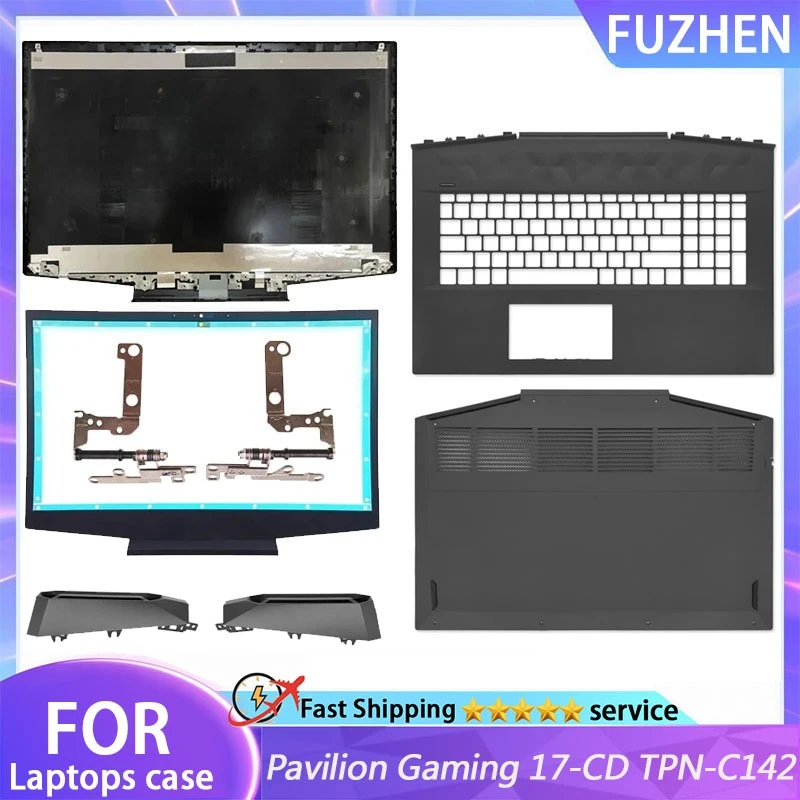 NEW Laptop Case For Pavilion Gaming 17-CD TPN-C142 LCD Back Cover Front Bezel Palmrest Bottom Case Hinges Air Outlet