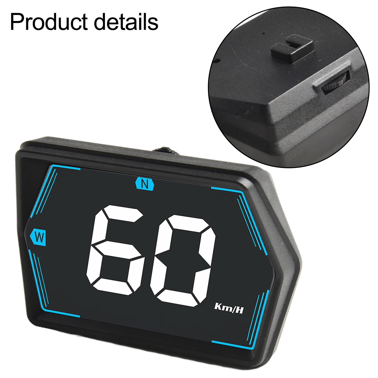 GPS Car Speedometer HUD Head-Up Display Built-in Light Sensor Real-time USB Powered 77*53*28*18mm Daytime Driving