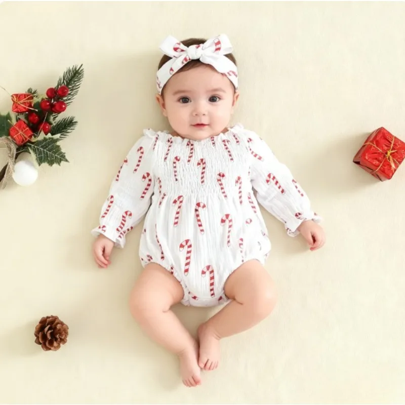 2Pcs Set Newborn Baby Girl Outfit Cute Romper Long Sleeve Ruched Bodysuit Comfy Outfits Baby Girl Clothes Bebe Ropa Bebe Niña ,