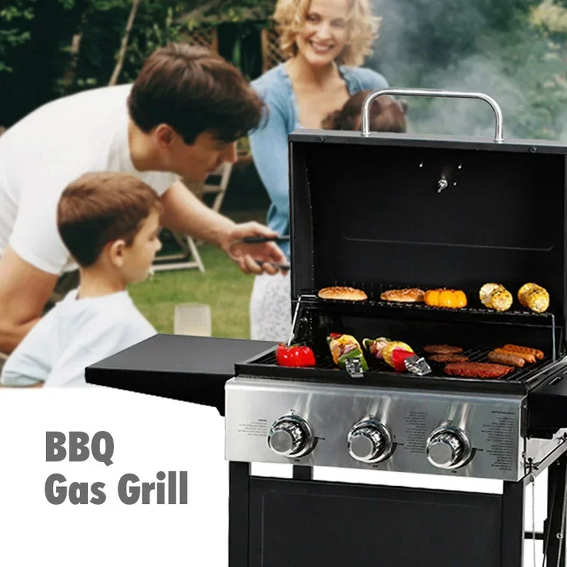 Courtyard Outdoor Gas BBQ Grill Garden Household American Style Braised Oven Removable Barbecue Rack With Seasoning Basketfactor