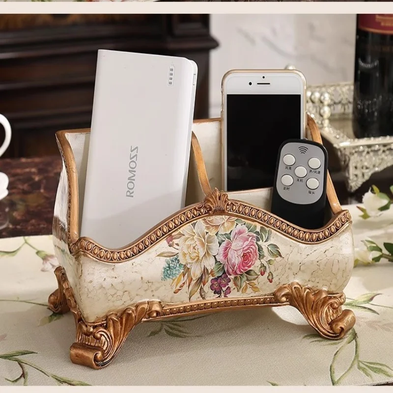 

Light Luxury Creative European Storage Box Decoration Retro Remote Control Box Desktop Living Room Tea Table Home Decoration