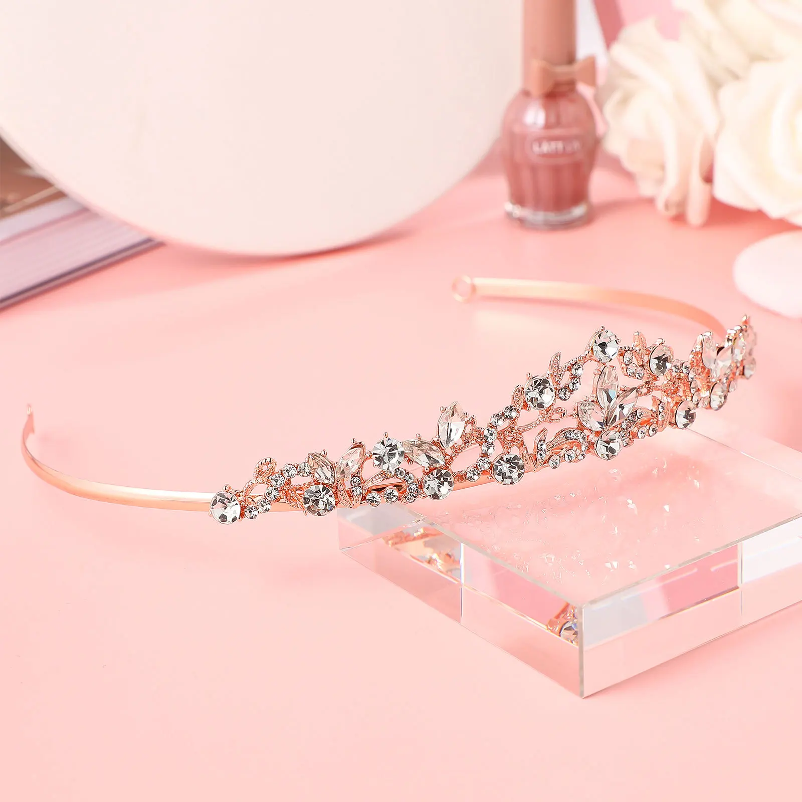 

Crown Headband Wedding Sparkly Hair Wedding Tiara Accessories Rhinestone Alloy Drop Accessories Queen