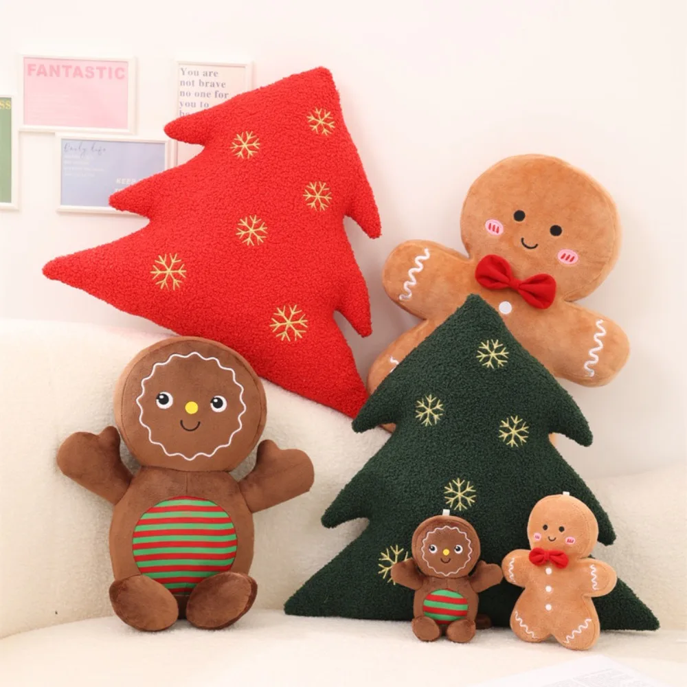 

Adorable Ginger Bread Cushion Christmas Tree Pendant Caramel Man Xmas Decor Key Chain Toy Party Supply