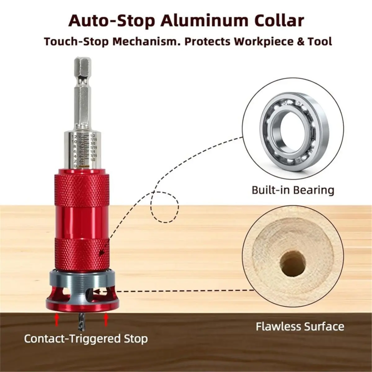 Best sales 2026 Quick-Adjust Countersink Drill Bit Set with Aluminum Stop Collar, 5 Replaceable HSS M2 Bits and A Wrench