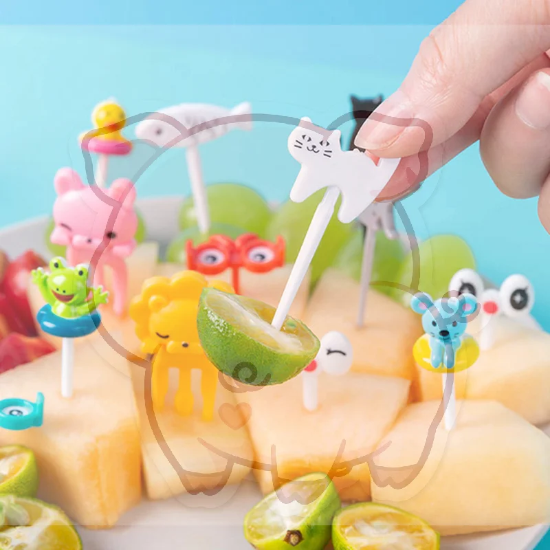 10/8/6Pcs Bento Vegetable Crockery Cute Mini Toddler Children Fruit Forks Toothpicks Kids Food Picks Cartoon Animal Fruit Forks