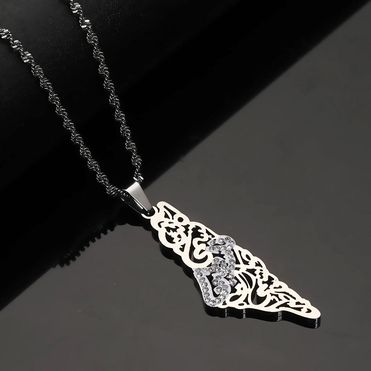 Stainless Steel Al Aqsa Mosque Pendant Necklace Ethnic Keffiyeh Islamic Charm Jewelry Gift