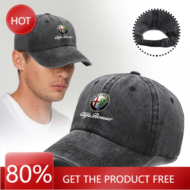 Hub Caps Auto-Baseballkappen, verstellbarer Freizeit-Sonnenschutzhut für den Außenbereich, für Alfa Romeo Giulietta 159 147 156 166 Mito Giulia GT Stelv