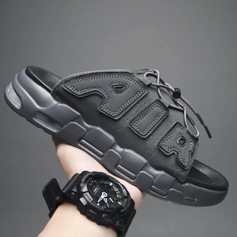 Meilleures chaussons pour hommes coussin d'air conception sandales été nouveau PVC doux antidérapant hommes chaussures de sport pour hommes tongs Sandalias Hombre