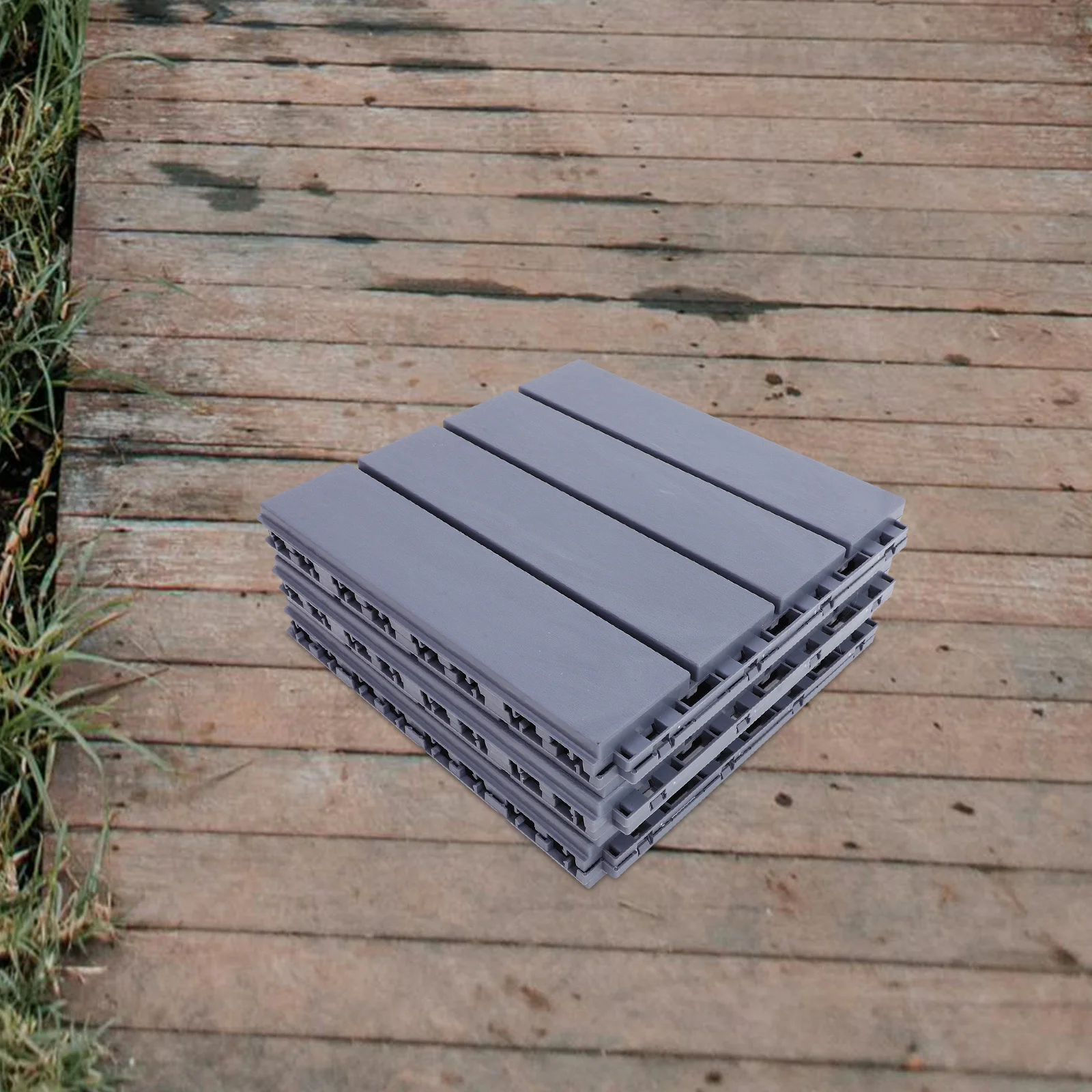 6 pezzi di piastrelle per ponte in plastica ad incastro pavimenti per esterni patio balcone giardino piastrelle per pavimenti antiscivolo resistenti alle intemperie pavimenti per esterni