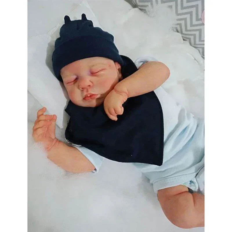 48CM al geschilderde herboren babypoppen Loulou echt uitziende babypoppen 3D geschilderde huid met zichtbare aderen mu soias bebe reborn