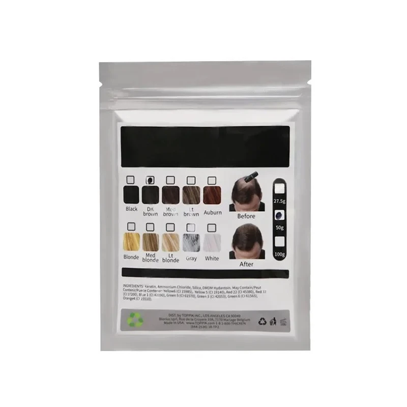 Fibras Capilares de Queratina de 100 g, Polvo para Dar Volumen al Cabello, Crecimiento Capilar Instantáneo, Fibra Engrosadora, Bolsa de Recarga, Producto para el Cuidado de la Calvicie