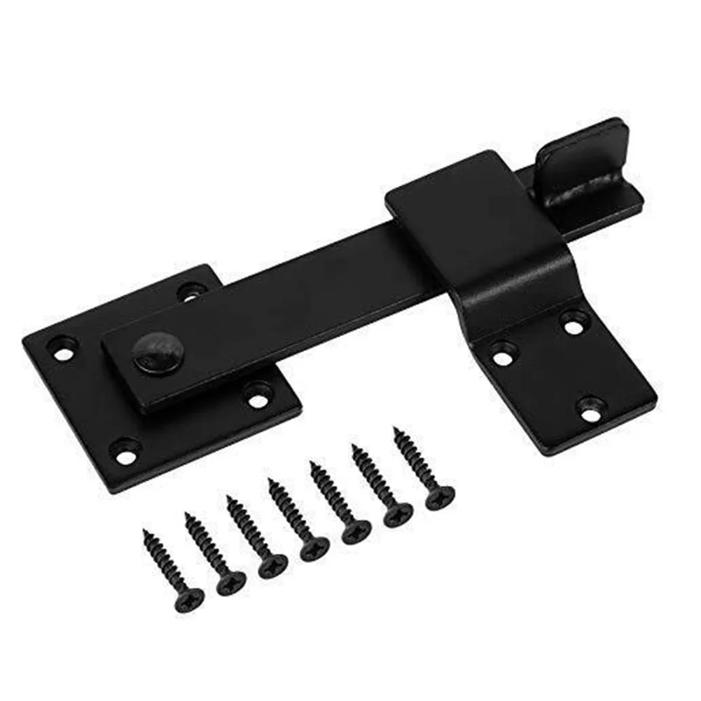 Barn Door Latch Latch With Screws 15.2*5cm Barn Door Black Carbon Steel Flip Fence Gate Latch Protecting Personal Privacy