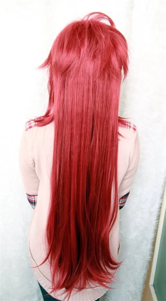 Cosplay Wig Crimson Grell Sutcliff Long Dark Red Women Men Anime Show Party Halloween Synthetic Hair Wigs