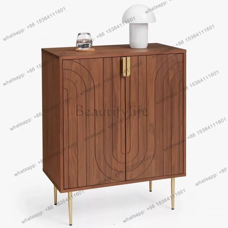

Nordic style solid wood dining side cabinet medieval living room sofa storage porch locker