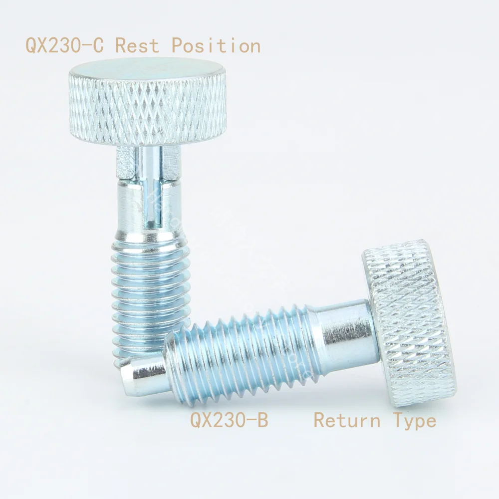 QX230 Knurled Knob Return Type/Rest Position Retractable Index Spring Load Plunger with Coarse Thread