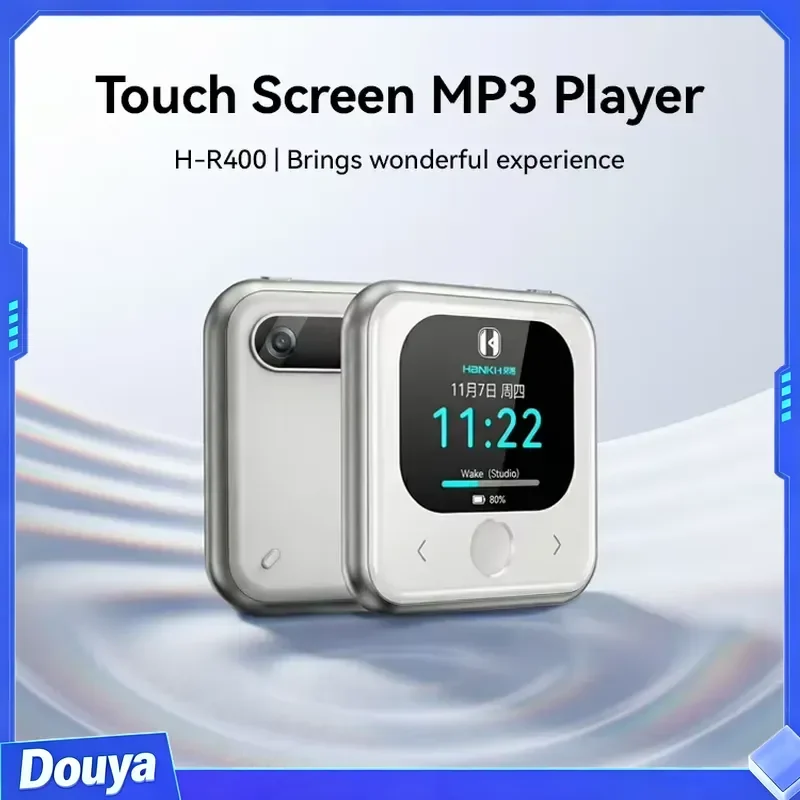 HBNKH 5Compact Square MP3 Player with Camera & Flashlight 40g Ultra-Light 500mAh Battery All-in-One Entertainment Device